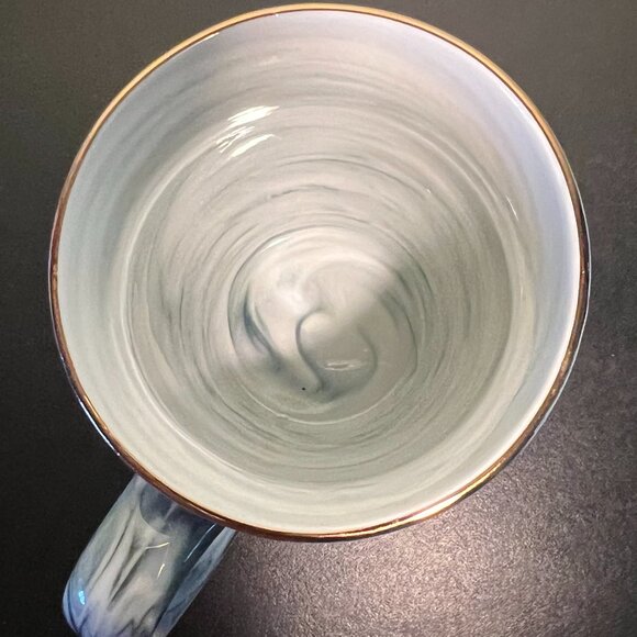 Trio of HOOMEET Marbleized Swirl Pattern Porcelain Mugs ~ Gray, Green & Brown - Picture 7 of 9